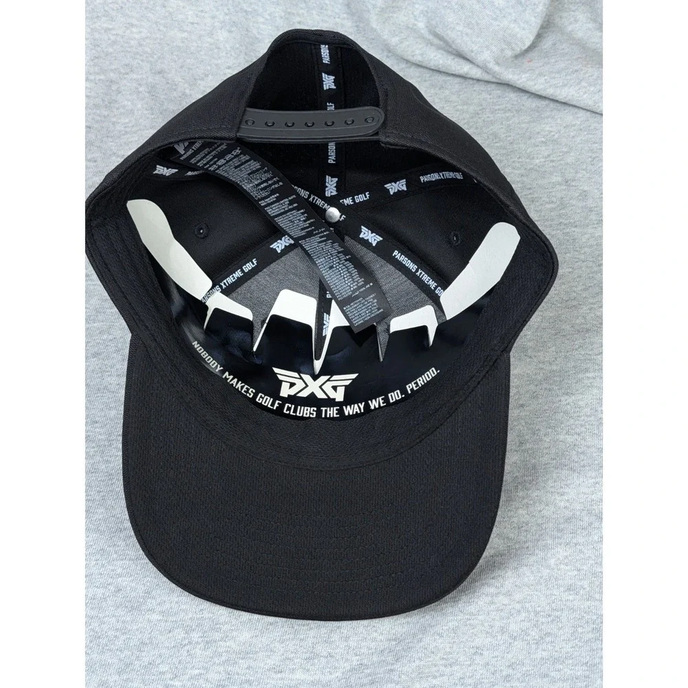 PXG Parsons Xtreme Golf Snapback Hat Black White Logo Structured Cap NEW